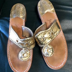 Jack Rogers Gold Leather Sandals